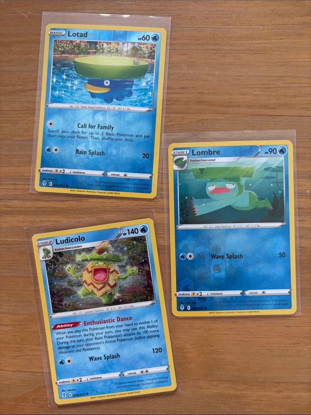 Lotad, Lombre & Ludicolo Evolution Lot | 3 Pokémon Cards ✨5/$25✨
